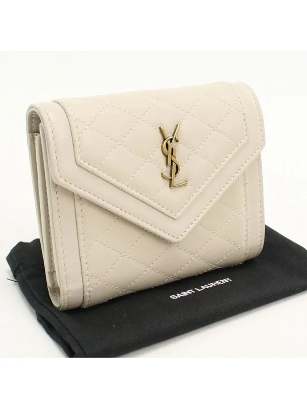 Saint Laurent Compact Wallet Gayby Trifold Calfskin